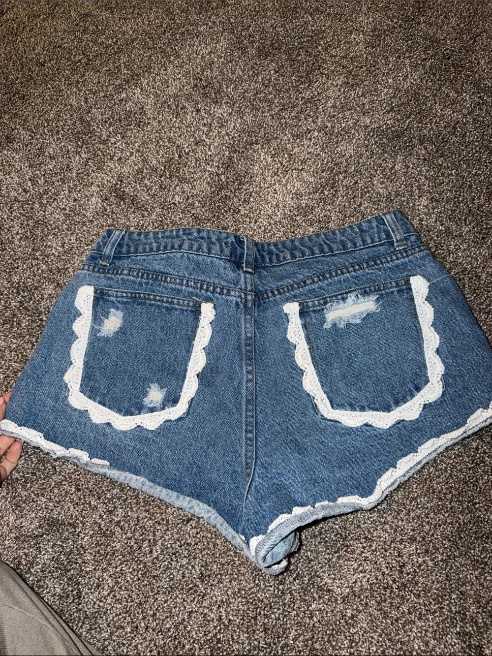 Denim Lace-Trim Women's Shorts